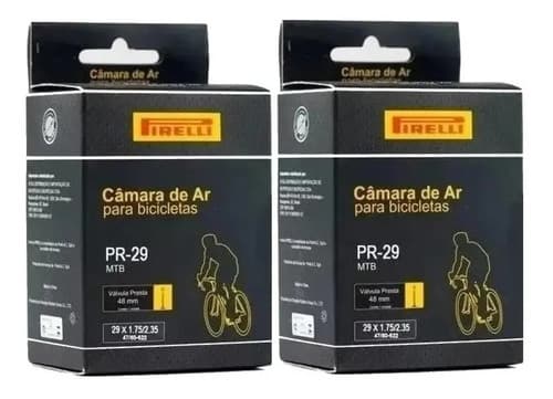 Par Câmara De Ar 29 X 1.75/2.35 Pirelli Mtb Bico Fino 48 Mm Tipo Da Válvula Presta