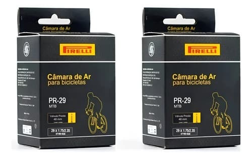 2 Camara Ar Pirelli Mtb Aro 29x1.75/2.35 Válvula Presta 48mm Presta