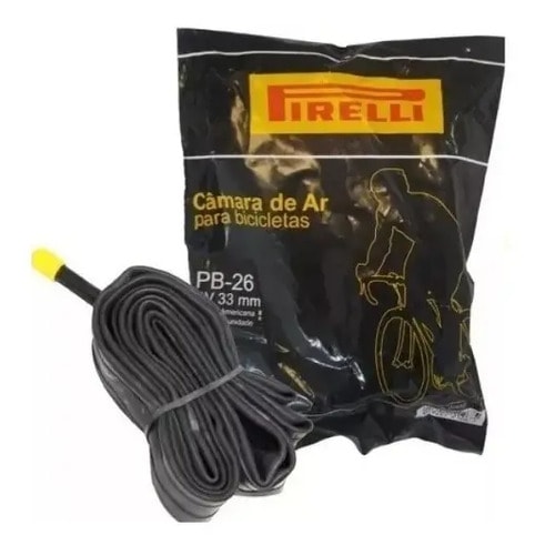 Kit 100 Camara Ar Pirelli Aro 26 Bico Grosso 33mm - Bike Schrader