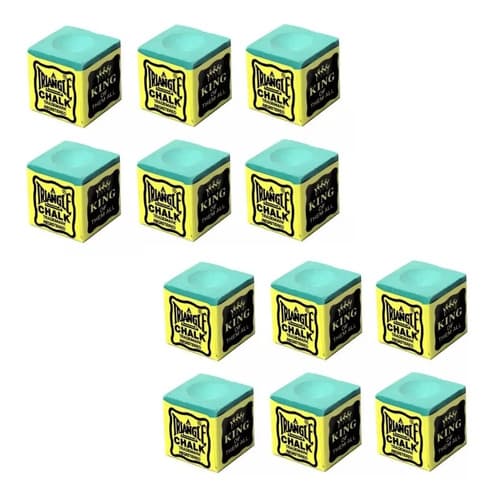 12 Giz Para Taco De Sinuca Triangle Profissional Verde Verde-escuro