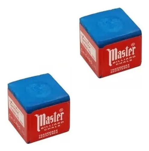 2 Giz Master Azul Para Bilhar / Sinuca / Snooker Azul