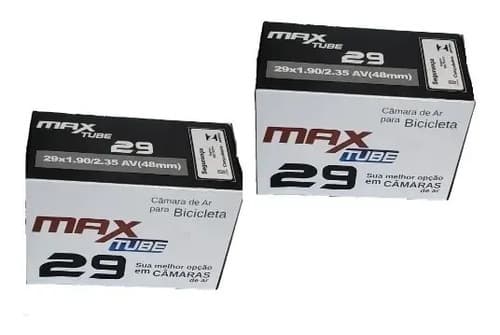 2 Câmara De Ar Bike Aro 29 Max Tube 48mm Bico Grosso Mtb Schrader