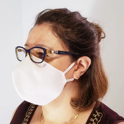 Máscara De Proteção Lavável Tripla Filtragem Pacote C/ 5 Und Branco