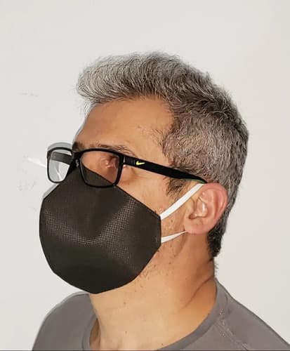 Kit 5 Máscaras Dupla Camadas Filtro Antibacteriano Lavável Preto