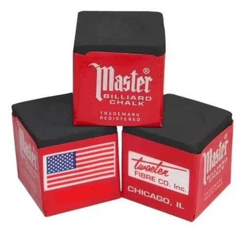 3 Giz Master Preto Para Bilhar / Sinuca / Snooker Preto