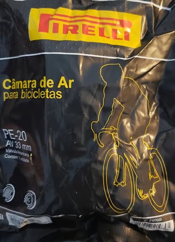 Câmara De Ar Bicicleta Aro 20 Pirelli Bico Grosso 33mm Schrader