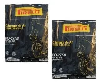 2 Câmara De Ar Bicicleta Aro 27/28 Pirelli Bico Grosso 33mm Schrader
