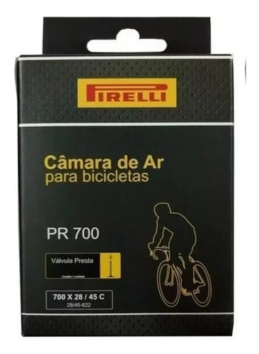 Câmara De Ar Bicicleta Aro 700x28/45c Pirelli 48mm Bico Fino Schrader